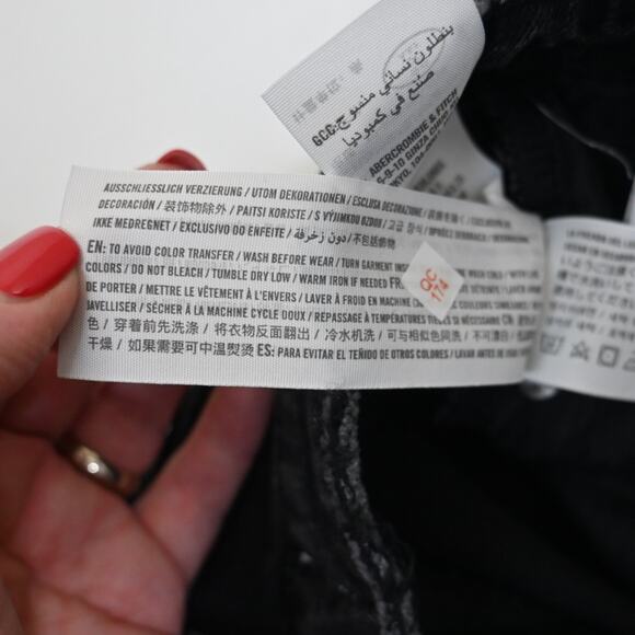 Abercrombie & Fitch Women's 23 The Skinny High Rise Jean in Black NEW - Picture 13 of 13